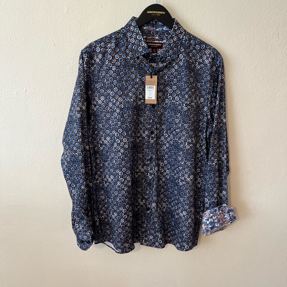Men's Blue Patterned Shirt
